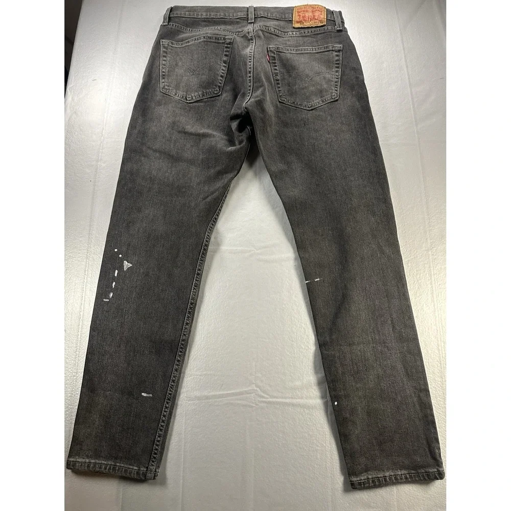 Levis 512 Jeans Mens 33x32‎ Gray Charcoal Slim Tapered Faded Black Stretch Flex